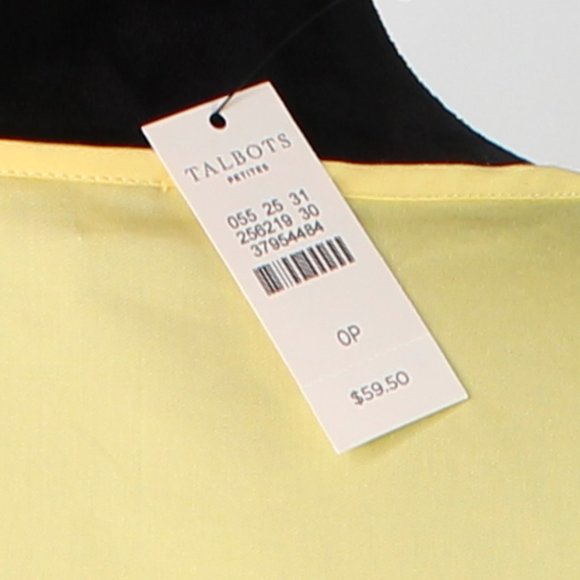 Talbots Women's Sleeveless Pleated Bumblebee Button Top - Picture 3 of 5